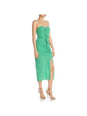 NWT Likely Jordana Floral Ali Strapless Ruffle Dress 6 Ditsy Print Midi Ruched